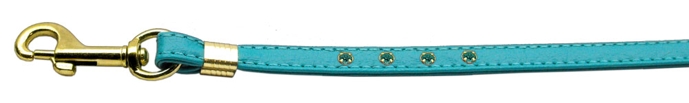 Color Crystal Leash Turquoise w/ Turq Stones Gold Hardware